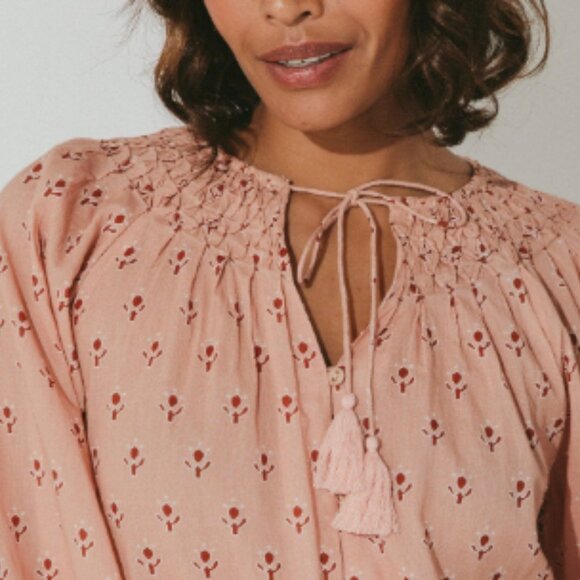 Cleobella Rue Relaxed Peasant Boho blouse - Picture 3 of 14